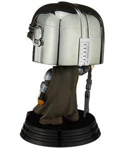 POP Funko Star Wars: Across The Galaxy - The Child, Grogu, Amazon Exclusive, (55625) & Pop! Star Wars: The Mandalorian - Mandalorian (Chrome), Amazon Exclusive W/ Protector