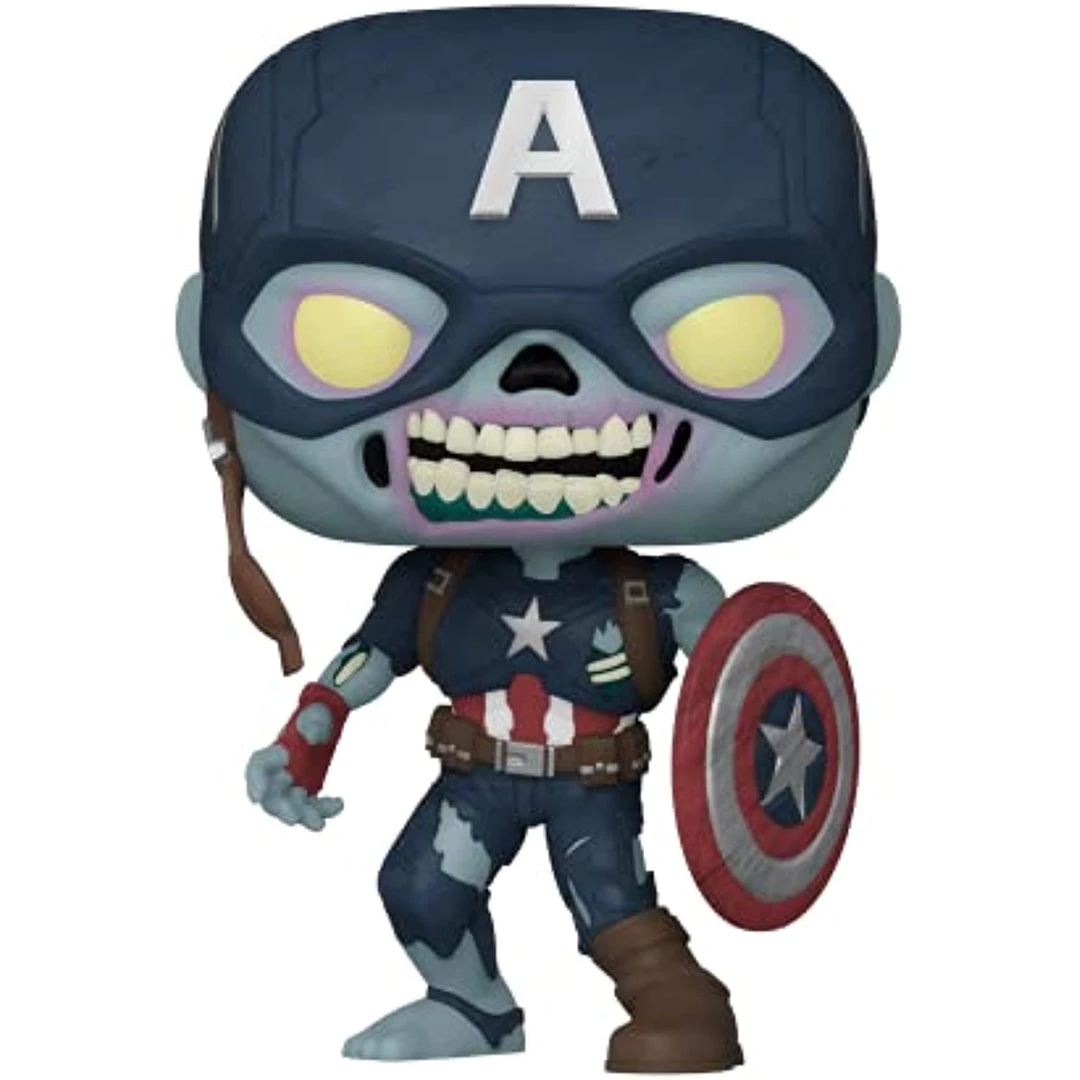 Funko Pop! Marvel: What If? - Zombie Captain America Figure W/ Protector 3 Funko Pop! Marvel: What If? - Zombie Captain America Figure W/ Protector