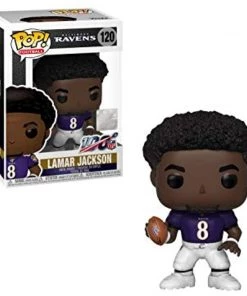 Toystops Funko POP! NFL LAMAR JACKSON Baltimore Ravens Figure #120 W/ Protector