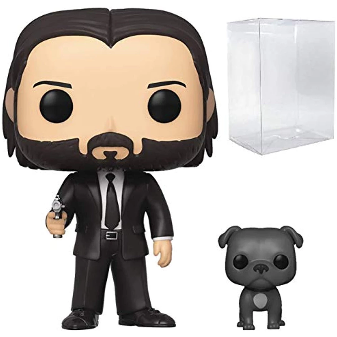 Funko Pop Movies: John Wick Chapter 3 - John In Black Suit With Dog Buddy Figure W/Protector 3 Funko Pop Movies: John Wick Chapter 3 - John In Black Suit With Dog Buddy Figure W/Protector