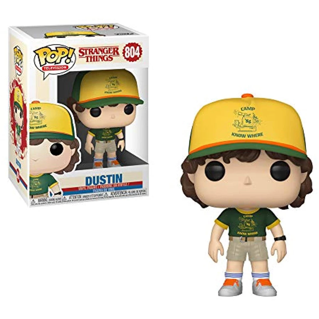 Funko POP! TV: Stranger Things DUSTIN At Camp Figure #804 W/ Protector 3 Funko POP! TV: Stranger Things DUSTIN At Camp Figure #804 W/ Protector