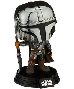 POP Funko Star Wars: Across The Galaxy - The Child, Grogu, Amazon Exclusive, (55625) & Pop! Star Wars: The Mandalorian - Mandalorian (Chrome), Amazon Exclusive W/ Protector