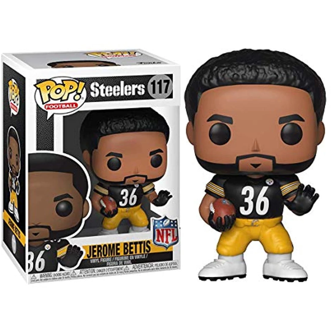Funko POP! NFL JEROME BETTIS Steelers Figure #117 W/ Protector 5 Funko POP! NFL JEROME BETTIS Steelers Figure #117 W/ Protector