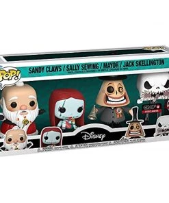 Funko The Nightmare Before Christmas Pop! Sandy Claws Sally Sewing Mayor & Jack Skellington Vinyl Figure Set Hot Topic Exclusive