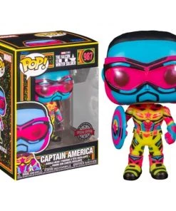 Funko POP The Falcon And The Winter Soldier Captain America Blacklight Vinyl Figure W/ Protector