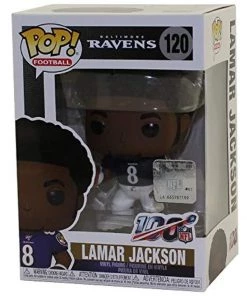 Toystops Funko POP! NFL LAMAR JACKSON Baltimore Ravens Figure #120 W/ Protector
