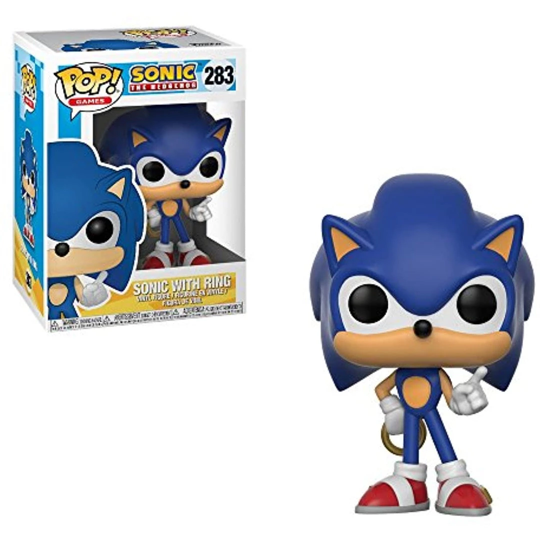 Funko Pop! Games: Sonic - Sonic With Ring Figure W/ Protector 4 Funko Pop! Games: Sonic - Sonic With Ring Figure W/ Protector
