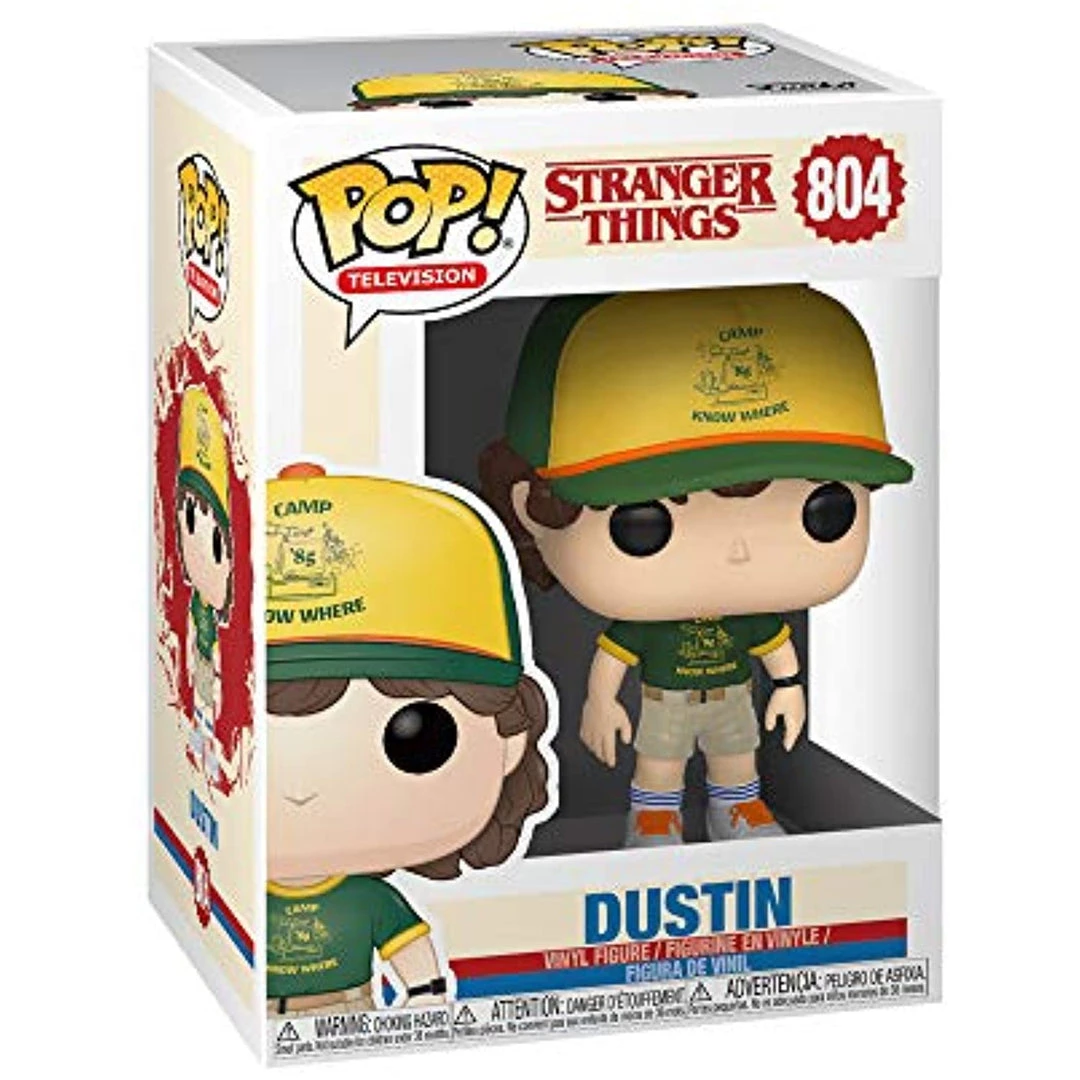 Funko POP! TV: Stranger Things DUSTIN At Camp Figure #804 W/ Protector 4 Funko POP! TV: Stranger Things DUSTIN At Camp Figure #804 W/ Protector