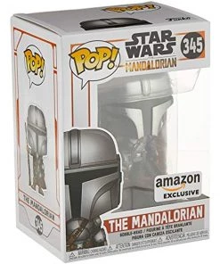 POP Funko Star Wars: Across The Galaxy - The Child, Grogu, Amazon Exclusive, (55625) & Pop! Star Wars: The Mandalorian - Mandalorian (Chrome), Amazon Exclusive W/ Protector