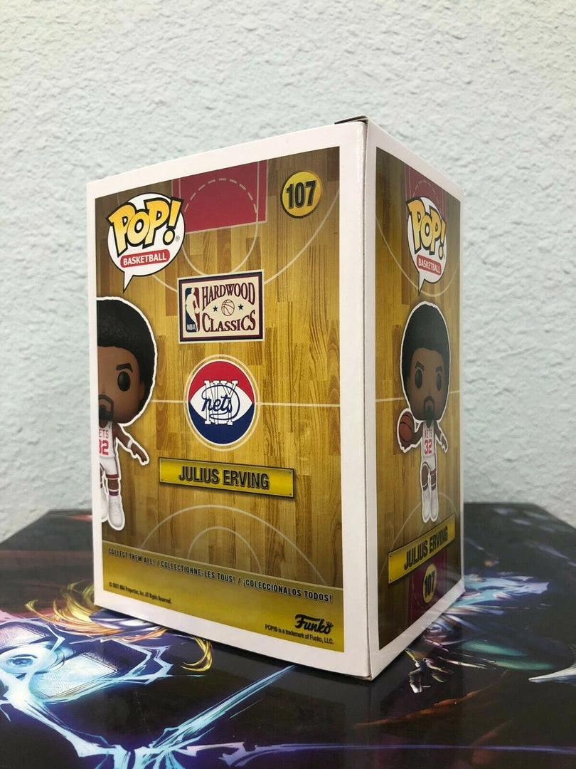 Funko POP! NBA Nets JULIUS ERVING Home Figure #107 W/ Protector IN STOCK 5 Funko POP! NBA Nets JULIUS ERVING Home Figure #107 W/ Protector IN STOCK