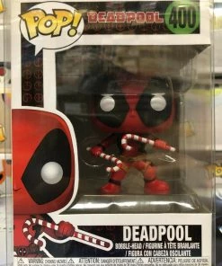 Marvel Funko POP! Deadpool: Holiday DEADPOOL With Candy Canes Figure #400 W/ Protector