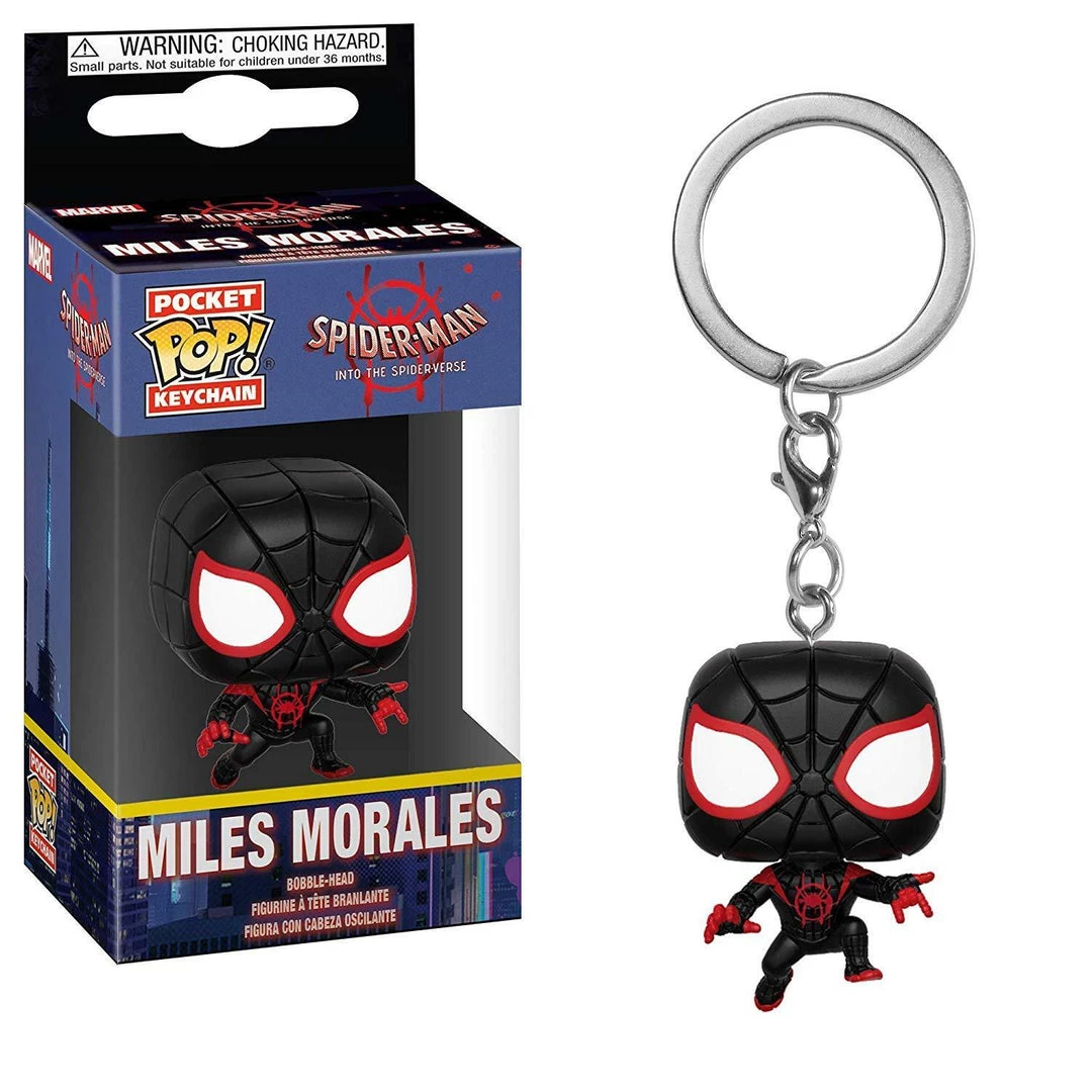 Keychains Funko POP! Spider-Man Into The Spiderverse MILES MORALES Pocket Keychain 3 Keychains Funko POP! Spider-Man Into The Spiderverse MILES MORALES Pocket Keychain