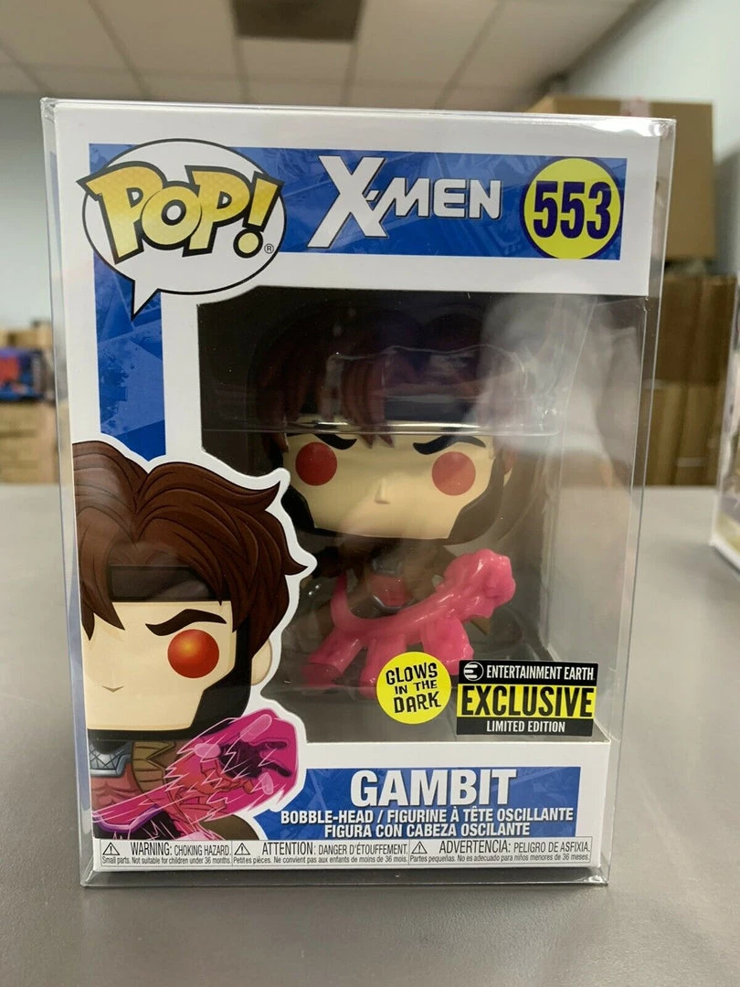 Funko POP! X Men GAMBIT Glow In The Dark EE Exclusive Figure #553 W/ Protector 3 Funko POP! X Men GAMBIT Glow In The Dark EE Exclusive Figure #553 W/ Protector