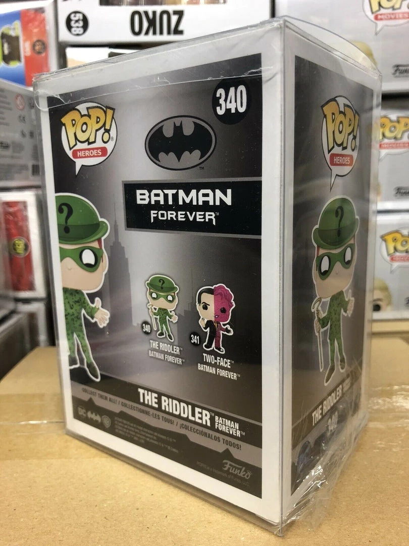 Funko POP! Heroes: Batman Forever RIDDLER Jim Carey Figure # 340 W/Protector 5 Funko POP! Heroes: Batman Forever RIDDLER Jim Carey Figure # 340 W/Protector