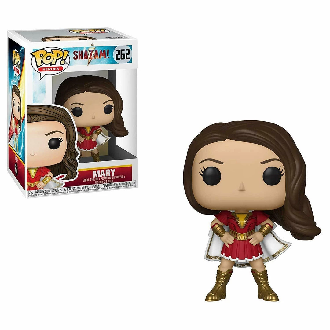 FUNKO POP! HEROES: Shazam MARY Figure #262 W/ Protector 3 FUNKO POP! HEROES: Shazam MARY Figure #262 W/ Protector