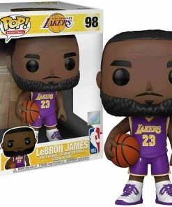 Funko POP! NBA LA Lakers LeBRON JAMES Purple Jersey 10 Inch #98 W/ Protector
