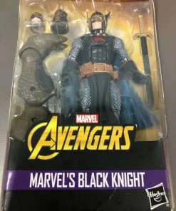 Hasbro Toys Marvel Avengers Legends Series MARVEL'S BLACK KNIGHT Figure DAMAGE BOX