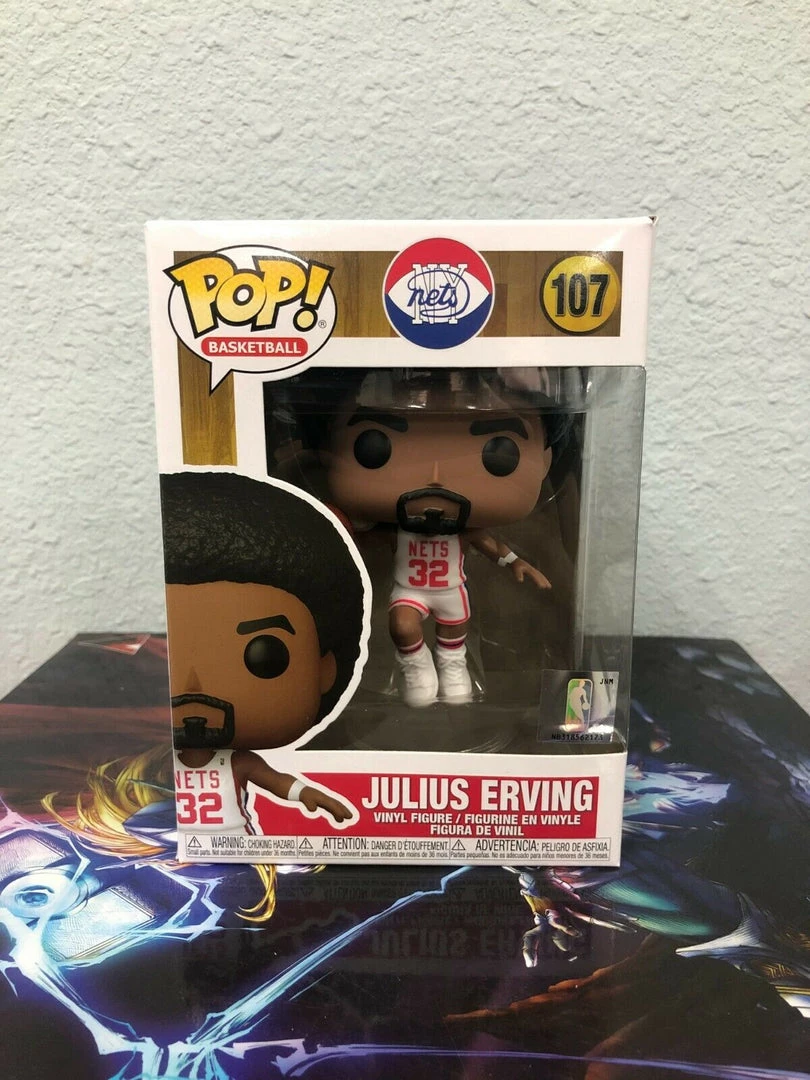 Funko POP! NBA Nets JULIUS ERVING Home Figure #107 W/ Protector IN STOCK 3 Funko POP! NBA Nets JULIUS ERVING Home Figure #107 W/ Protector IN STOCK