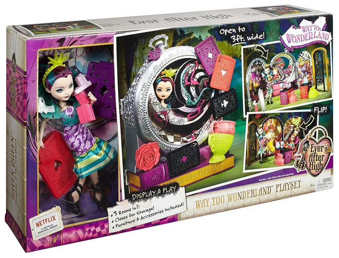 Ever After High Way Too Wonderland High And Raven Queen Playset CJC40-CO Dolls 3 Ever After High Way Too Wonderland High And Raven Queen Playset CJC40-CO Dolls