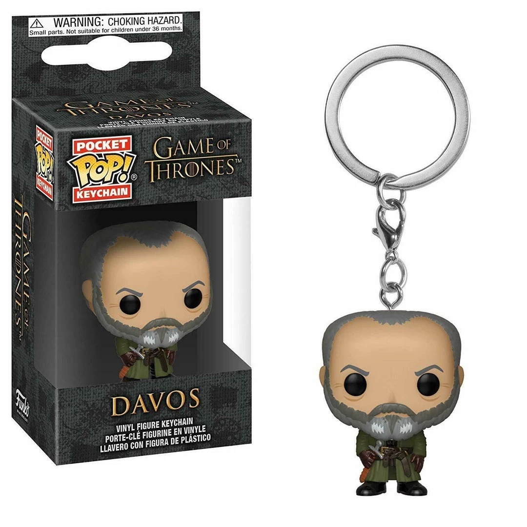 Funko Game Of Thrones Davos Pocket Pop! Key Chain NEW 3 Funko Game Of Thrones Davos Pocket Pop! Key Chain NEW