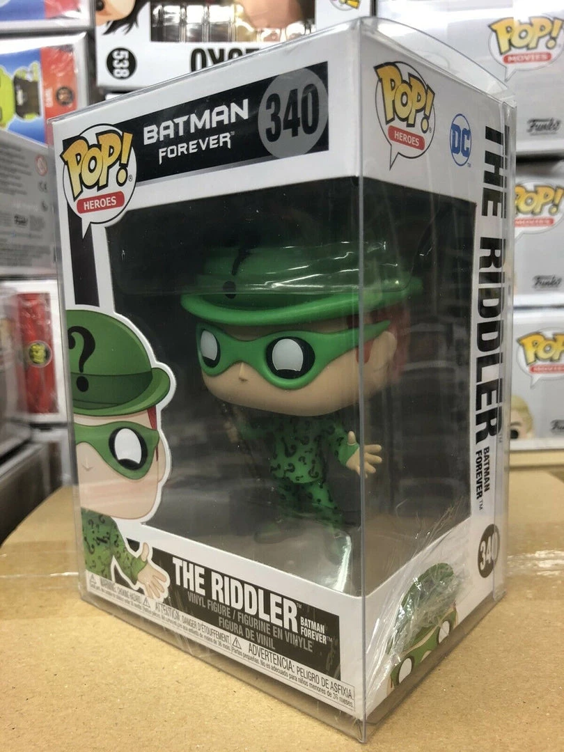 Funko POP! Heroes: Batman Forever RIDDLER Jim Carey Figure # 340 W/Protector 4 Funko POP! Heroes: Batman Forever RIDDLER Jim Carey Figure # 340 W/Protector