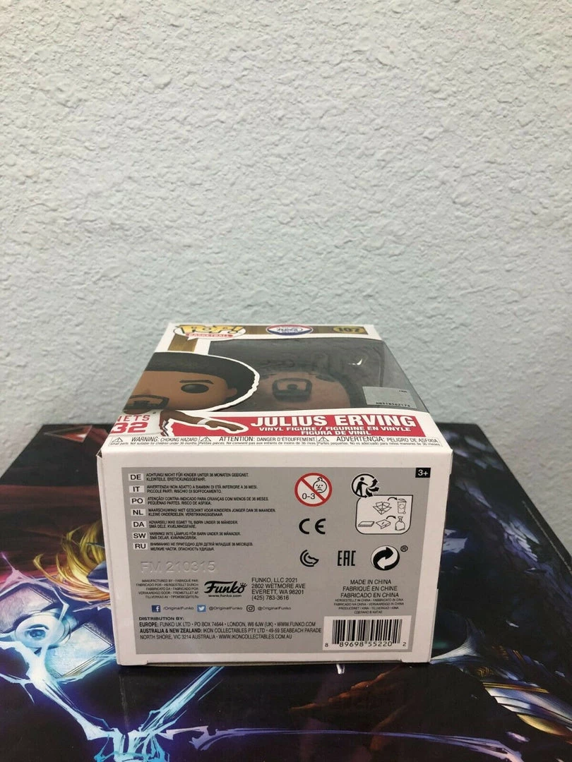 Funko POP! NBA Nets JULIUS ERVING Home Figure #107 W/ Protector IN STOCK 6 Funko POP! NBA Nets JULIUS ERVING Home Figure #107 W/ Protector IN STOCK