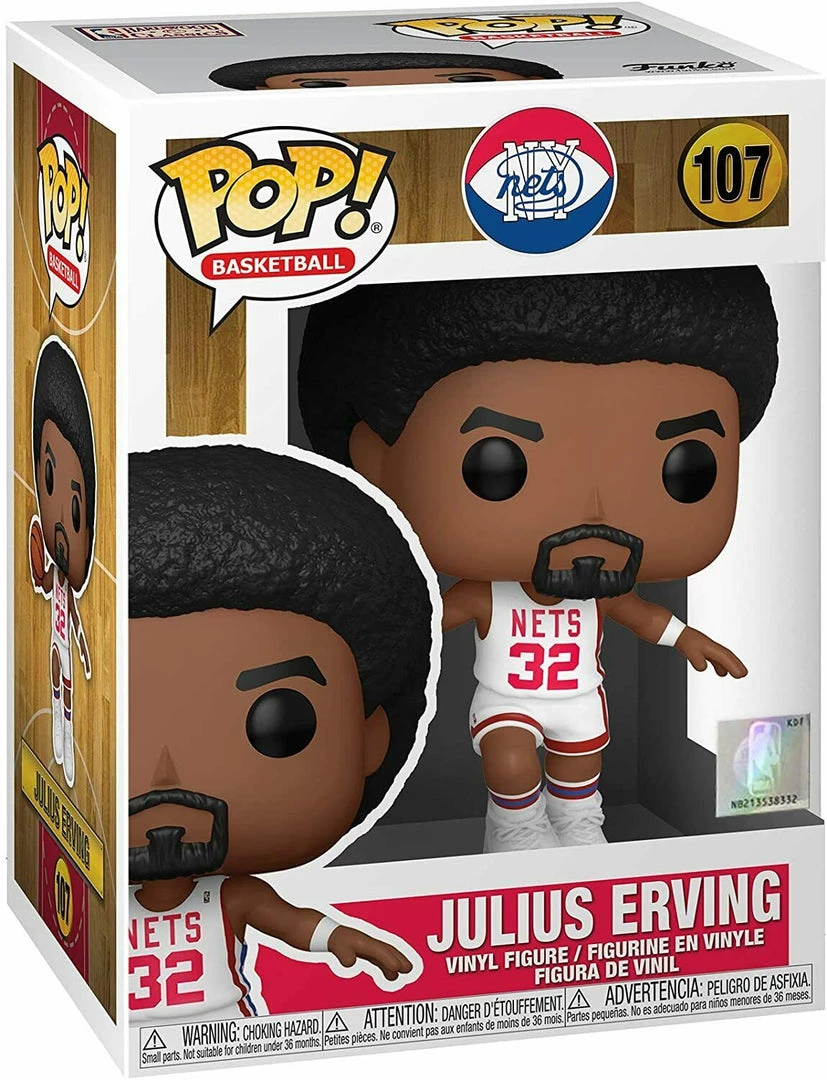 Funko POP! NBA Nets JULIUS ERVING Home Figure #107 W/ Protector IN STOCK 7 Funko POP! NBA Nets JULIUS ERVING Home Figure #107 W/ Protector IN STOCK