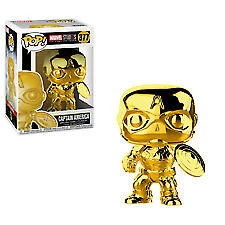 Funko Pop Marvel Studios 10 - Captain America (Gold Chrome) Figure IN STOCK