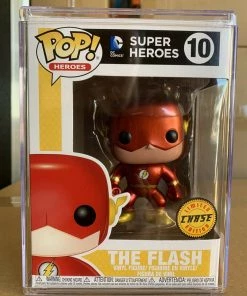 Funko Pop! DC - The Flash (Metallic) CHASE #10 Figure W/ POP Stack MINT