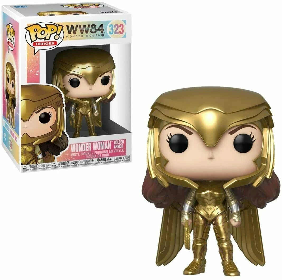 Funko Pop Heroes: WW84 Wonder Woman Golden Armor Vinyl #46658 W/ Protector 3 Funko Pop Heroes: WW84 Wonder Woman Golden Armor Vinyl #46658 W/ Protector