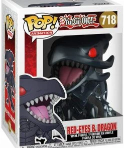 Funko Pop! Animation: Yu-Gi-Oh- Red-Eyes Black Dragon #718 Figure W/ Protector