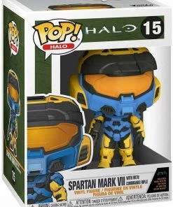 Funko POP! Games: Halo SPARTAN MARK VII Yellow And Blue Figure #15 DAMAGE BOX