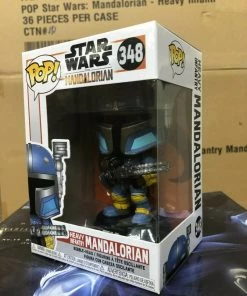 Funko POP! Star Wars HEAVY INFANTRY MANDALORIAN Figure #348 W/ Protector